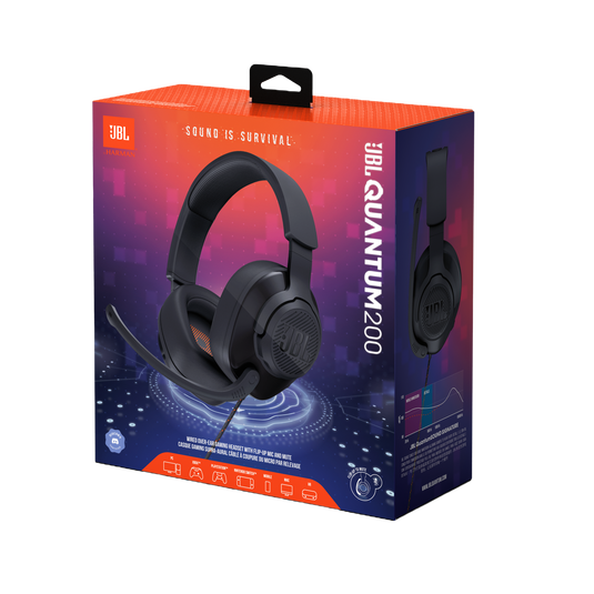 JBL Quantum 200 - Black - Wired over-ear gaming headset with flip-up mic - Detailshot 15 image number null